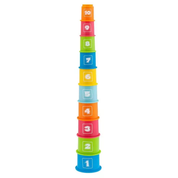CHICCO Számokkal ellátott toronyépítő poharak 9h+ CHICCO Számokkal ellátott toronyépítő poharak 9h+
