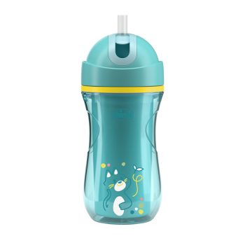 CHICCO Hrnček Sport termo so slamkou teal, 14m+