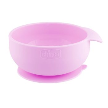CHICCO Szilikon tányér tapadókoronggal rózsaszín 6h+
