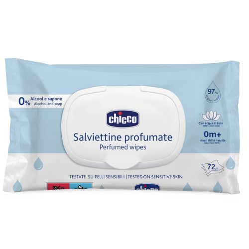 CHICCO Gyermek nedves törlőkendők finom illattal 72 db