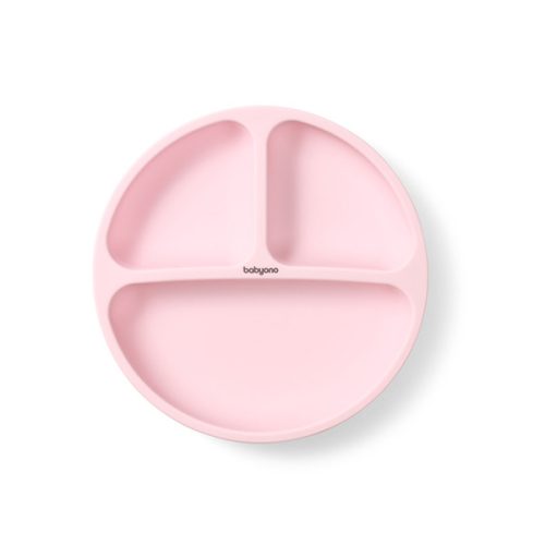 BABYONO Szilikon tányér tapadókoronggal - pink 6h+