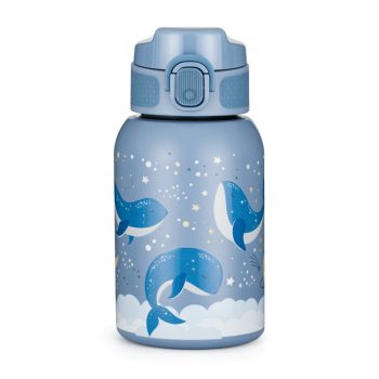   PETITE&MARS Rozsdamentes termosz palack szívószállal 350 ml Whale Song 12m+