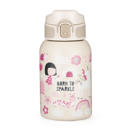 PETITE&MARS Rozsdamentes termosz palack szívószállal 350 ml Twinkling Fairy 12m+