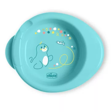   CHICCO Csúszásmentes tányér, amely melegen tartja az ételt, teal színű, 6 hónapos kortól