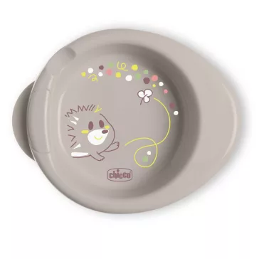   CHICCO Csúszásmentes tányér, amely melegen tartja az ételt, szürke 6m+