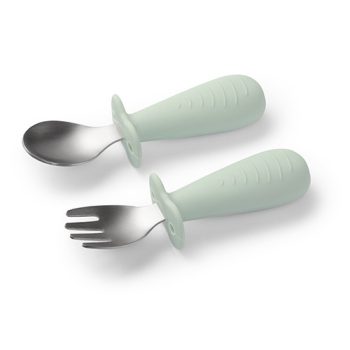 BABYONO Gyermek evőeszköz gátlóval, mentazöld 12m+