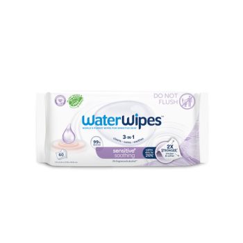   6x WATERWIPES Nedves törlőkendők Soothing clean 3in1 60 db  ( 360 db )