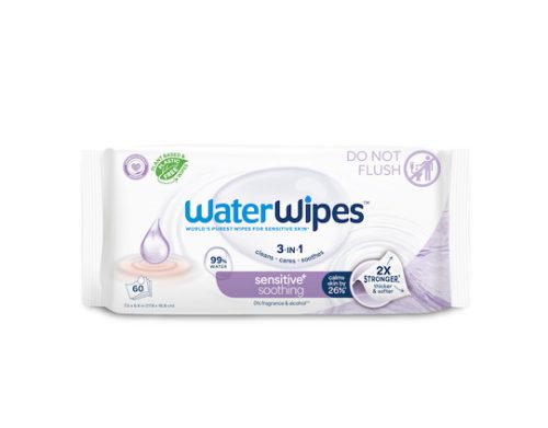 6x WATERWIPES Nedves törlőkendők Soothing clean 3in1 60 db  ( 360 db )
