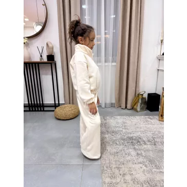   Magas nyakú anya - gyerek unisex melegítő szett / Gyerek - Krém