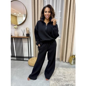   Magas nyakú anya - gyerek unisex melegítő szett / Felnőtt - Fekete