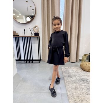  A vonalú megkötős ruha GYEREK - Fekete