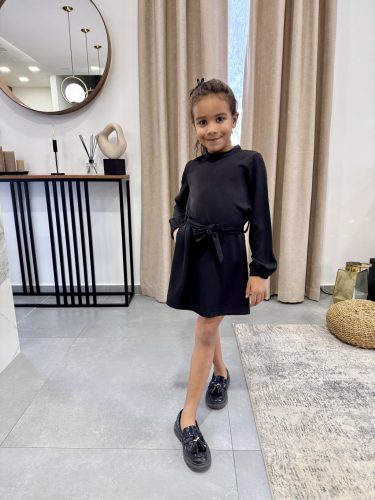  A vonalú megkötős ruha GYEREK - Fekete