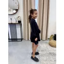 A vonalú megkötős ruha GYEREK - Fekete A vonalú megkötős ruha GYEREK - Fekete
