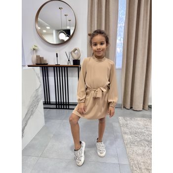  A vonalú megkötős ruha GYEREK - Bézs