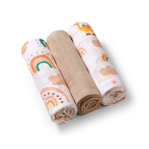 BABYONO Muszlin pelenka Super soft 3 db  - bézs