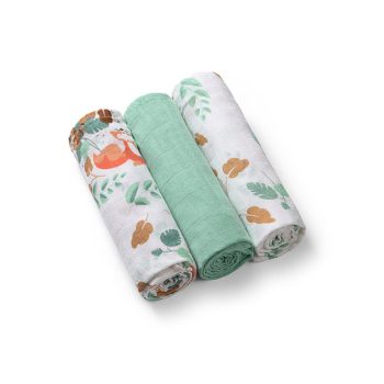 BABYONO Super Soft muszlin pelenkák 3 db - Mentol, 70x70 cm