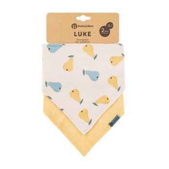   PETITE&MARS Bandana előke Luke 2 db Bézs Körte&Intenzív Okker 3hó+