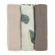 PETITE&MARS Bambusz muszlin pelenka szett 3 db Moussy Whale Song 68 x 68 cm