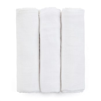   PETITE&MARS Bambusz muszlin 3db-os pelenka szett Moussy Total White, 68 x 68 cm