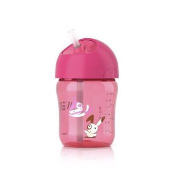 Philips AVENT @Szívószálas pohár 260 ml rózsaszín