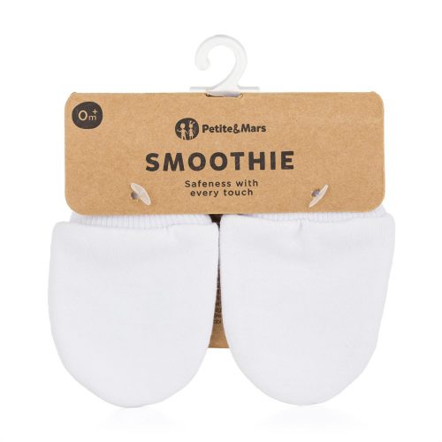 PETITE&MARS újszülött kesztyű  Smoothie Infinity White