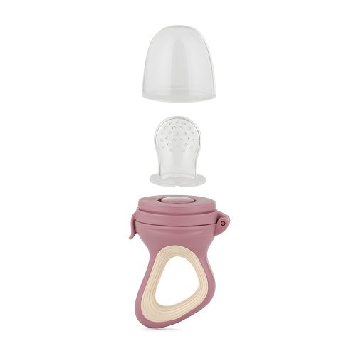 PETITE&MARS Szilikon gyümölcs etető cumi Fruzi Rose&Sand 6hó+