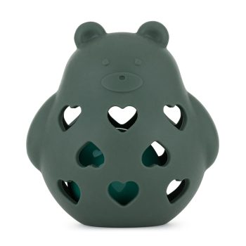   PETITE&MARS Szilikon játék csörgővel Bear Basil Misty Green 0m+