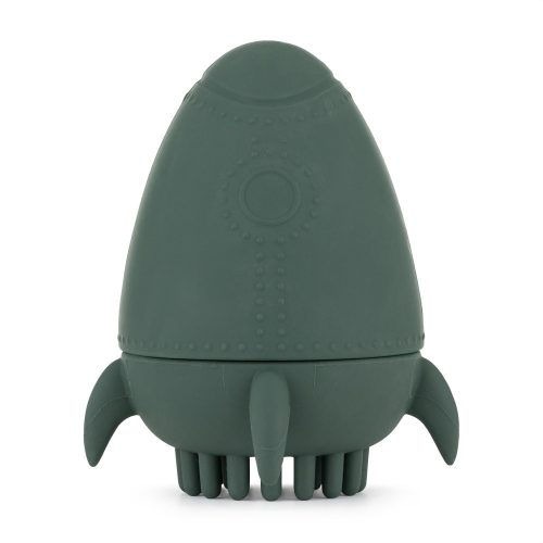 PETITE&MARS Szilikon fürdőjáték kefével Splashy Rocket Misty Green 6m+
