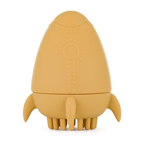 PETITE&MARS Szilikon fürdőjáték kefével Splashy Rocket Intense Ochre 6m+