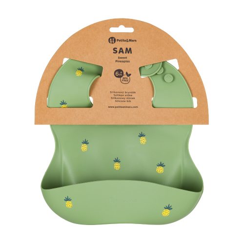 PETITE&MARS Szilikon előke Take&Match Sweet Pineapples 6m+