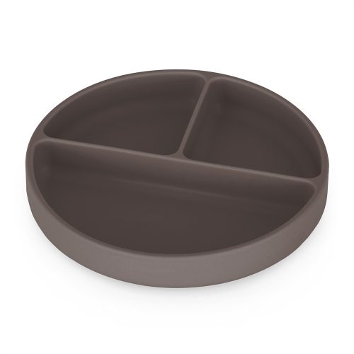 PETITE&MARS Szilikon osztott tányér kerek Take&Match Bitter Cocoa 6m+