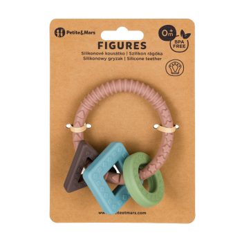 PETITE&MARS Szilikon rágóka Figures Velvet Latte 0m+