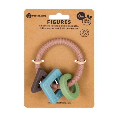 PETITE&MARS Szilikon rágóka Figures Velvet Latte 0m+