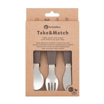   PETITE&MARS Rozsdamentes acél evőeszközkészlet Take&Match Bitter Cocoa 12m+