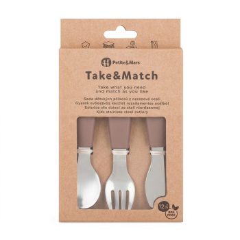   PETITE&MARS Rozsdamentes acél evőeszköz készlet Take&Match Velvet Latte 12m+