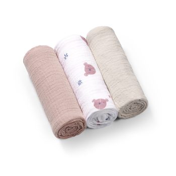   BABYONO Muszlin pelenkák Super Soft 3 db, Szürke 70 x 70 cm