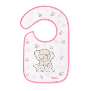BABYONO Előke Frottír, közepes, vízálló elefánt 6hó+