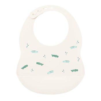 NATTOU szilikonos előke csattal, BPA-mentes, fehér