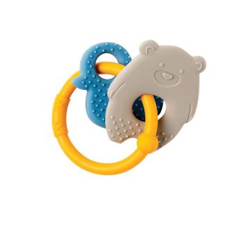 NATTOU Szilikon rágóka BPA free Lapidou mackó szürke