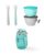 SKIP HOP 5 darabos étkezési készlet pohárral Easy-Feed Mealtime Set Teal/Grey 6m+
