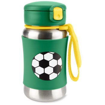   SKIP HOP Spark Style Rozsdamentes szívószálas vízüveg Foci 12m+