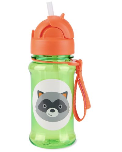 SKIP HOP Zoo tritan Palack szívószállal 355ml Mosómedve 12hó+