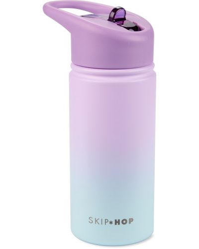 SKIP HOP Rozsdamentes acél szívószálas palack - ombré lila, 450ml