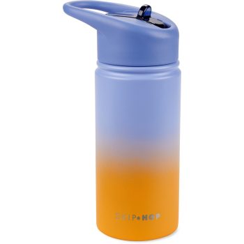   SKIP HOP Rozsdamentes acél szívószálas palack - ombré kék, 450ml