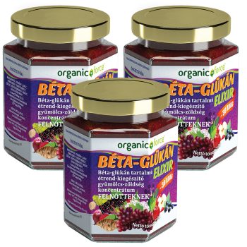   3 db-os Béta-Glükán Elixír csomag, gyümölcs-zöldség szuperkoncentrátum, 12 éves kortól és felnőtteknek, 210g
