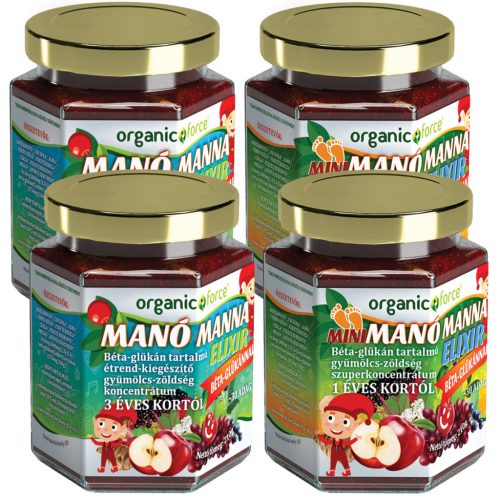 Manó Extra csomag gyerekeknek: 2 üveg Mini Manó Manna + 2 üveg Manó Manna