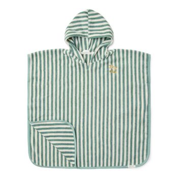 Little Dutch fürdőponcsó Seashells and Stripes Surf Blue