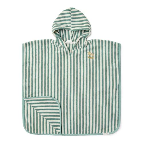 Little Dutch fürdőponcsó Seashells and Stripes Surf Blue