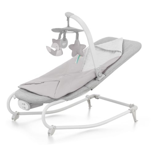KINDERKRAFT Felio 2 Stone Grey vibráló hinta zenével 0m+, 9 kg-ig
