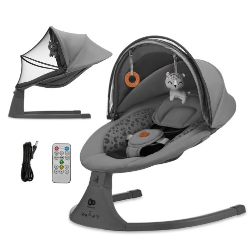 KINDERKRAFT Ringató üléske melódiával 2 az 1-ben Lumi, 9 kg-ig, Premium Dark grey